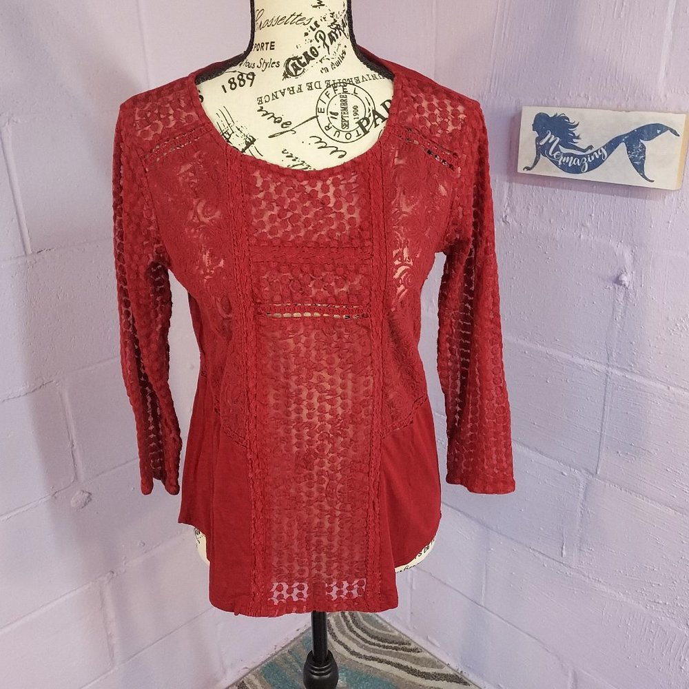 Lucky Brand Embroidered Flattering Shirt